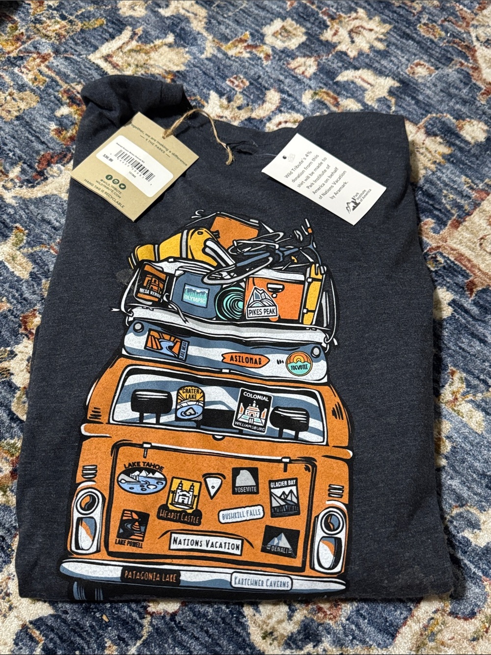 NWT WILD TRIBUTE 4 THE PARKS GRAY SHORT SLEEVE T-SHIRT MED